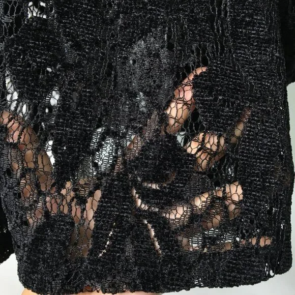 New Free People Women's Black Boho Lace Long Sleeve Dress Size Small - Picture 11 of 15